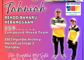 Rekod kebangsaan bagi kategori Compound Berpasukan Campuran